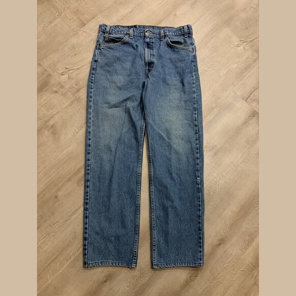 Vintage 90s Levi’s 505 Orange Tab Blue Straight Leg Jeans Mens 34x30 Made In USA - Picture 1 of 8